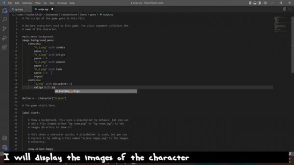 Tutorial Ren'Py - Make an Animated Menu