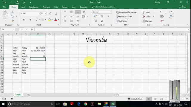 Excel 2016 - how to calculate today ,time, year, date , time , hour [Formulas] in hindi смотреть онлайн