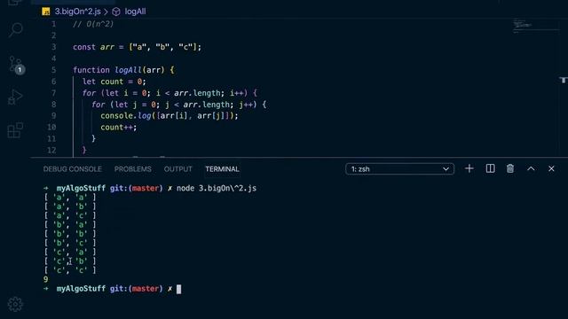 3. Big O notation (quadratic time ) смотреть онлайн