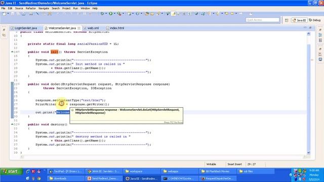 Send Redirect Demo | Transfer control to the Servlet which is in the Same Webcontainer | Servlets смотреть онлайн