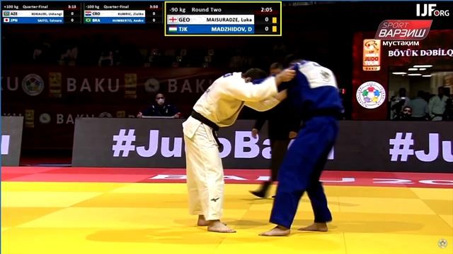 Лука МАЙСУРАДЗЕ vs Ҷаҳонгир МАҶИДОВ, -90kg, Даври 2, Baku Grand Slam 2021 смотреть онлайн