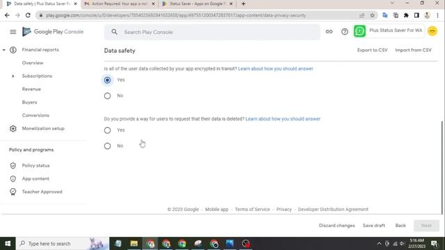 Issue found: Invalid Data safety form - Play Console Data Safety Error Solved 2023 смотреть онлайн