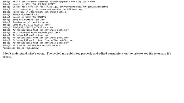 "Permission denied (publickey)" with "key_load_public: No such file or directory" upon SSH attempt смотреть онлайн