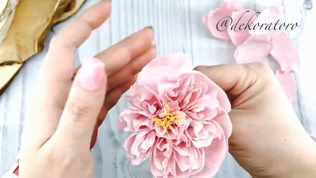 Ещё одна из рода Остин / пионовидная или английская роза Остина мастер класс / dekoratoroDIY смотреть онлайн