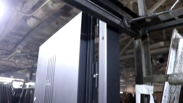 Дверь 2-х створчатая металл-панель внутреннего открывания. Снаружи ДР1. Внутри ФЛ-664 смотреть онлайн