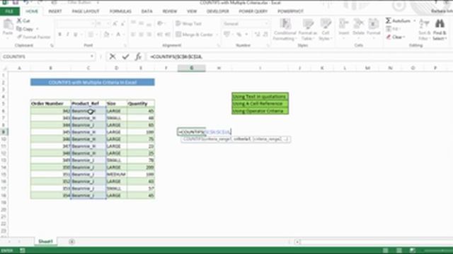 Excel Formula COUNTIFS With Multiple Criteria смотреть онлайн