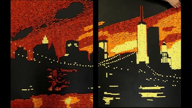 Cheetos Mosaic Art : New York : Brooklyn Bridge and Manhattan Skyline смотреть онлайн