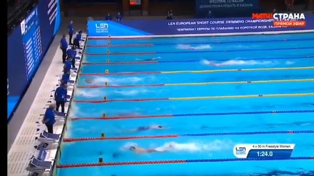 Чемпионат Европы по плаванию 2021, эстафета 4×50 кроль женщины смотреть онлайн