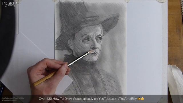 Drawing Professor Minerva McGonagall (Dame Maggie Smith in the Harry Potter Movies) смотреть онлайн