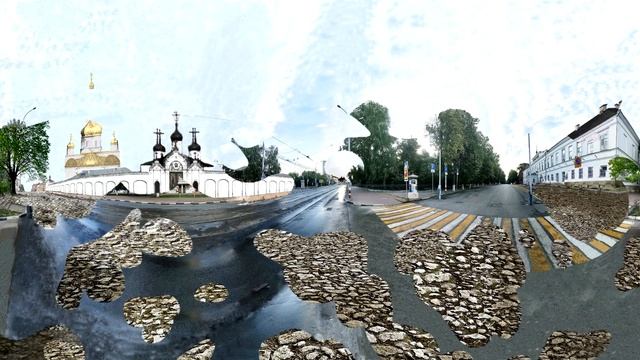 Историческая реконструкция панорамы улицы Спасской, город Ульяновск-Симбирск даты: 2022-1870 смотреть онлайн