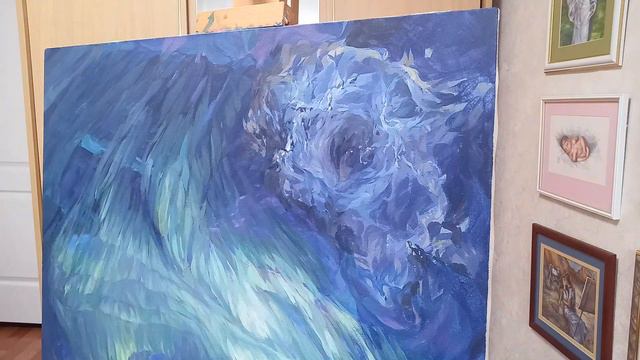 Acrylic painting process/Процесс написания картины "Черный опал"/ художник Наталья Резанова смотреть онлайн