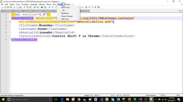 Validate XML With XSD In Notepad++