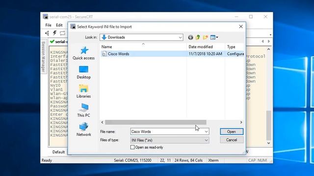 SecureCRT Keyword Highlighting: Importing an INI File смотреть онлайн