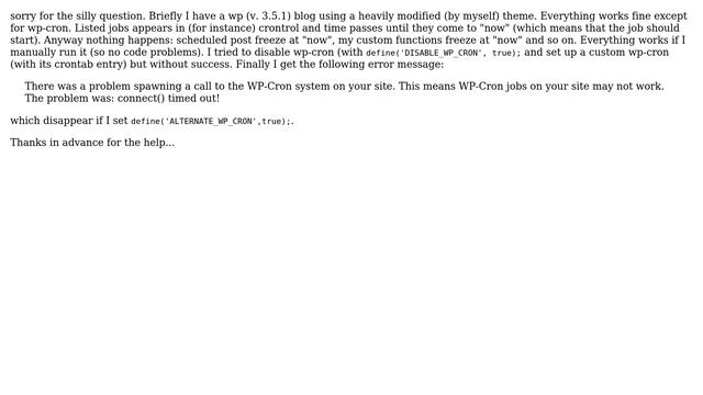 Wordpress: wp-cron: freeze at "now" смотреть онлайн