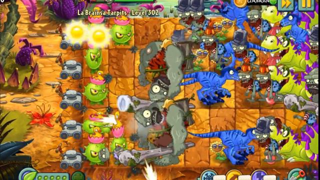 Pvz2|La Brainsa Tarpits Level 302: Homing Thistle vs Zombies @HIEUMINHBAP смотреть онлайн