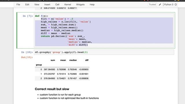 Unapply apply a custom aggregating function in pandas смотреть онлайн