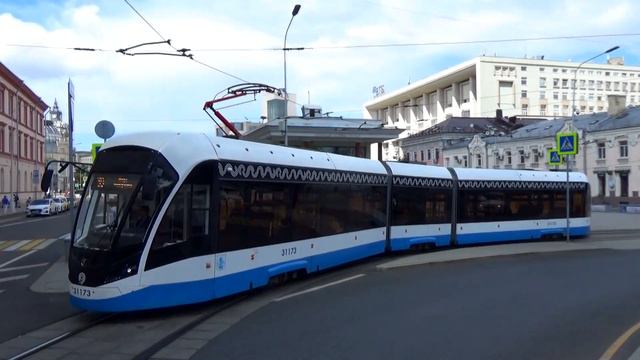 Трамвай 71-931М "Витязь-М" №31173 с маршрутом №39 "Метро Чистые Пруды - Метро Университет" смотреть онлайн