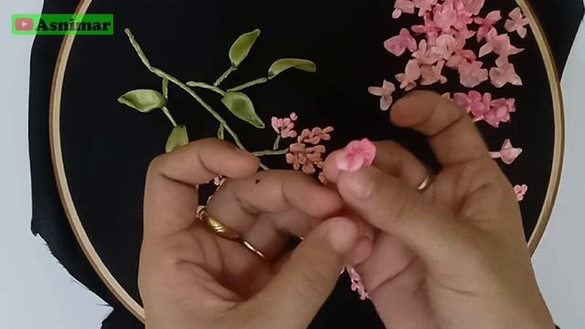 Ribbon Embroidery - Maiden's Blush Lilac Flowers