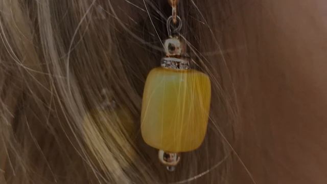 Переделка украшений, серьги с янтарём.Украшения своими руками,из натуральных камней. от Светланы.