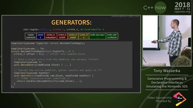C++Now 2018: Tony Wasserka “Generative Programming in Action: Emulating the 3DS” смотреть онлайн