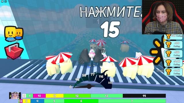 КЛИКЕР, НО МЫ НЕ МОЖЕМ ОБОГНАТЬ ЙОШИ! Roblox Swimming Race Clicker смотреть онлайн