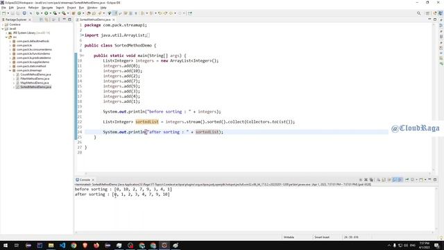 Java 8 - Tutorial - 06. Sorted method with Stream Interface |#cloudraga #Java8_by_CloudRaga смотреть онлайн