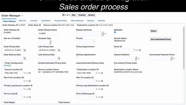 EBS OTM Cloud integration Sales order process смотреть онлайн