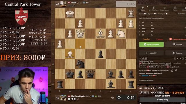 Гамбит ГЁРИНГА Против ЧЕМПИОНА МИРА! Португальский Гамбит, Защита Бенони! Титульный вторник! 3+1! смотреть онлайн