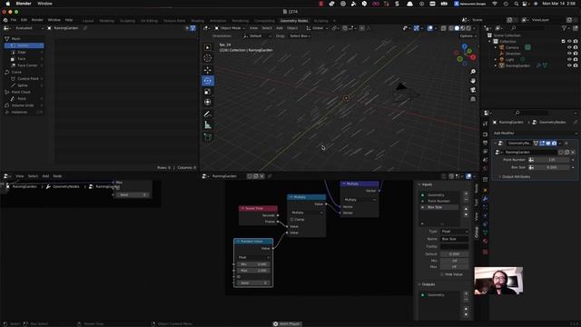 Raining Garden with Geometry Nodes in Blender for Beginners смотреть онлайн
