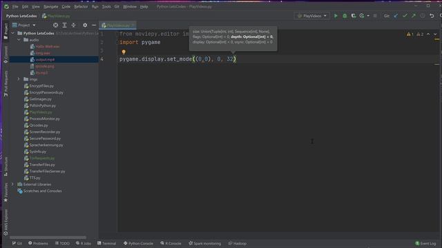 Ein Python VideoPlayer mit PyGame und Moviepy смотреть онлайн