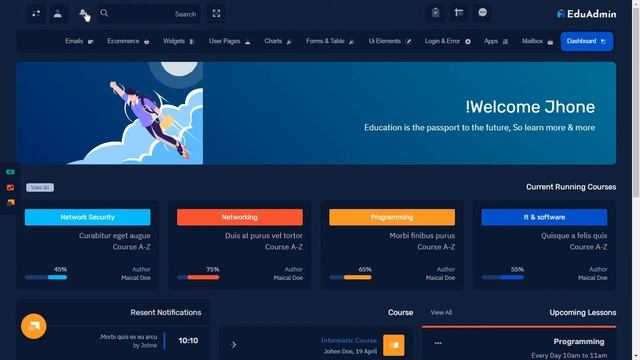 Education Dashboard Bootstrap Admin Template with RTL Dark Theme смотреть онлайн