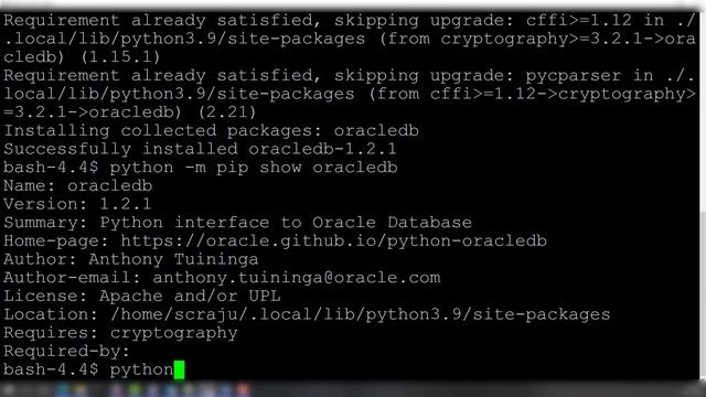 Video 8: Install python-oracledb on Linux & connect to Oracle Database (on-premises) смотреть онлайн
