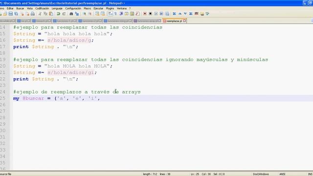 Tutorial de Perl parte 23 - Buscar y reemplazar (search and replace) смотреть онлайн