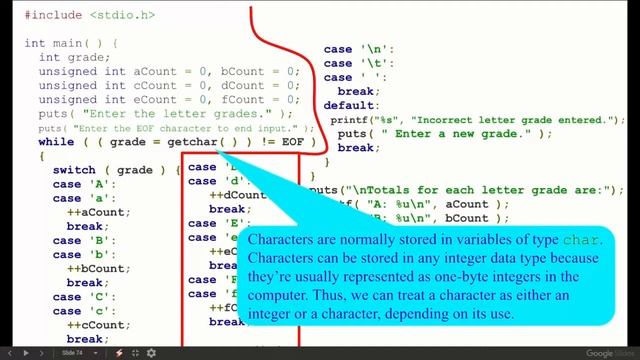 switch Multiple-Selection Statement in c programming смотреть онлайн