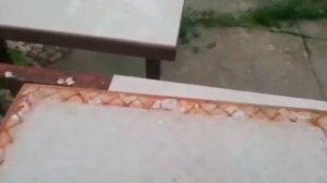 стол из проф трубы и керамогранита