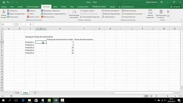 Formula para determinar fechas de vencimiento en Excel 2016 смотреть онлайн