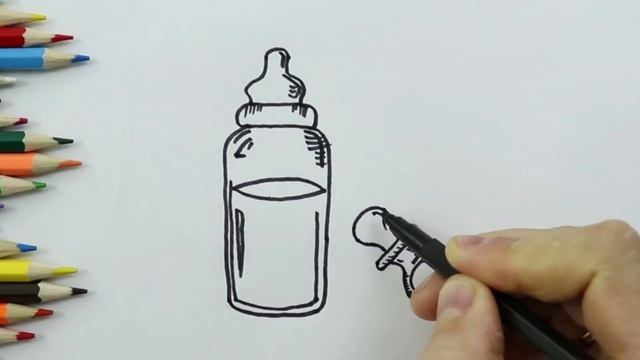 Раскраска для детей СОСКА И БУТЫЛКА|Мультик раскраска|Обучение цвета|Как нарисовать ДЕТСКУЮ СОСОЧКУ смотреть онлайн