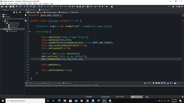 Java GUI Crash Course Tutorial #6 - Create a GUI with JButton Class & Methods смотреть онлайн
