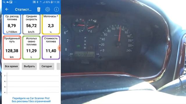 Мифы о расходе топлива Хундай Соната EF. 2007г.V6(G6BA 2,7 л.) . Реальный тест. смотреть онлайн