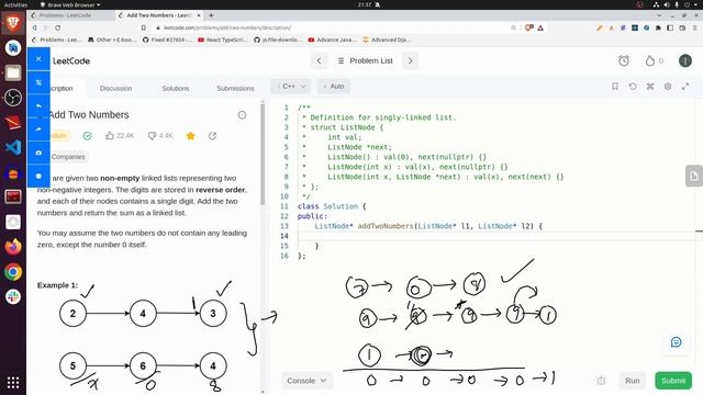 Add Two Numbers (Leetcode 2) in Telugu смотреть онлайн