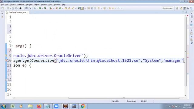 JDBC PROGRAM TO CREATE ORACLE TABLE смотреть онлайн