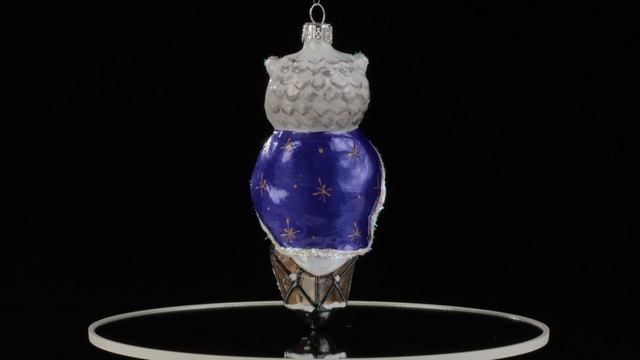 Owl On The Lantern By Ariel Factory - Glass Christmas Ornament
