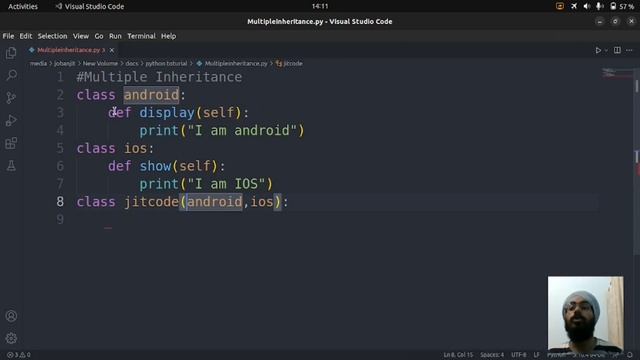 Multiple Inheritance in Python - Jit Code (Hindi) смотреть онлайн