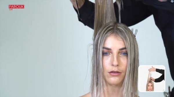 Step by step cutting technique long hair style, classic approach.