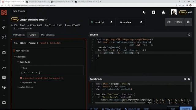 Codewars 6 kyu Length of Missing Array JavaScript смотреть онлайн