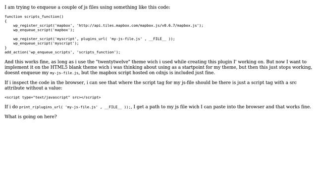 Wordpress: enqueue_script doesn't work with HTML5 blank theme (2 Solutions!!) смотреть онлайн