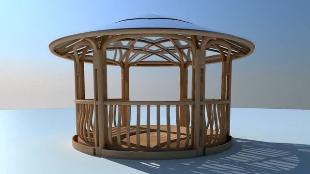 Круглая беседка в 3D смотреть онлайн