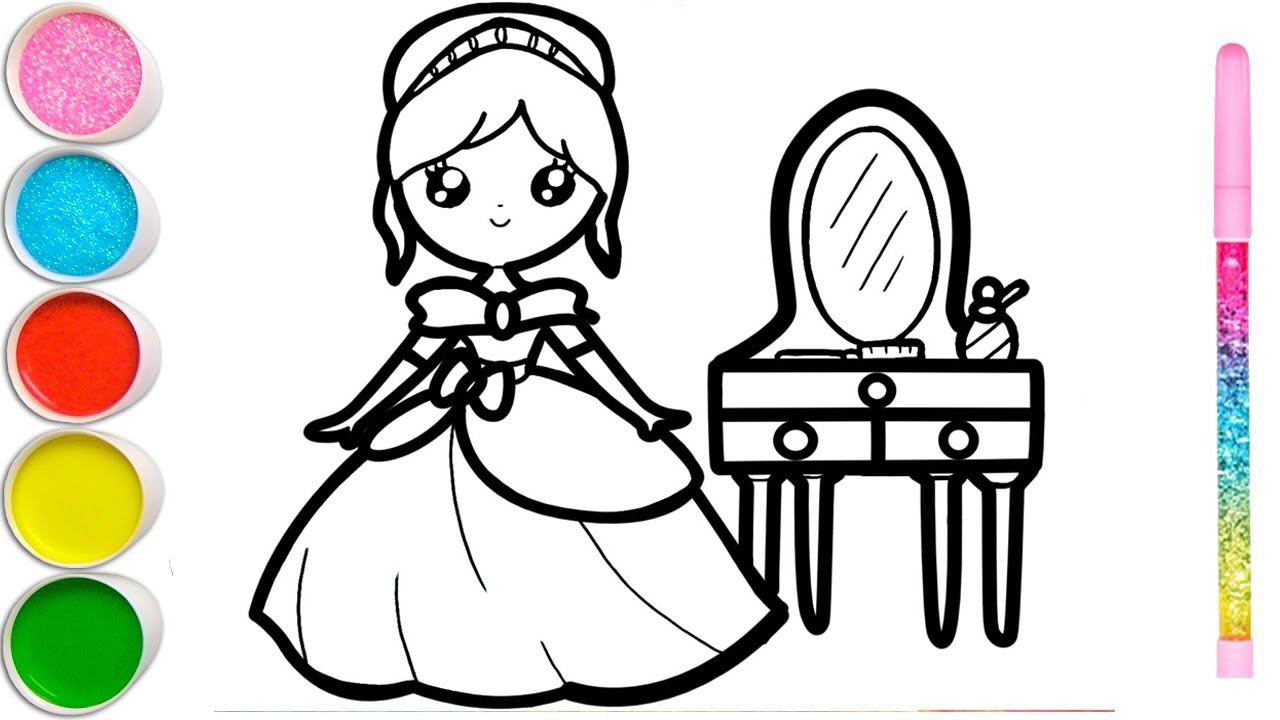 How to draw a princess and a mirror, stationery, a house, a bride and bridesmaids смотреть онлайн