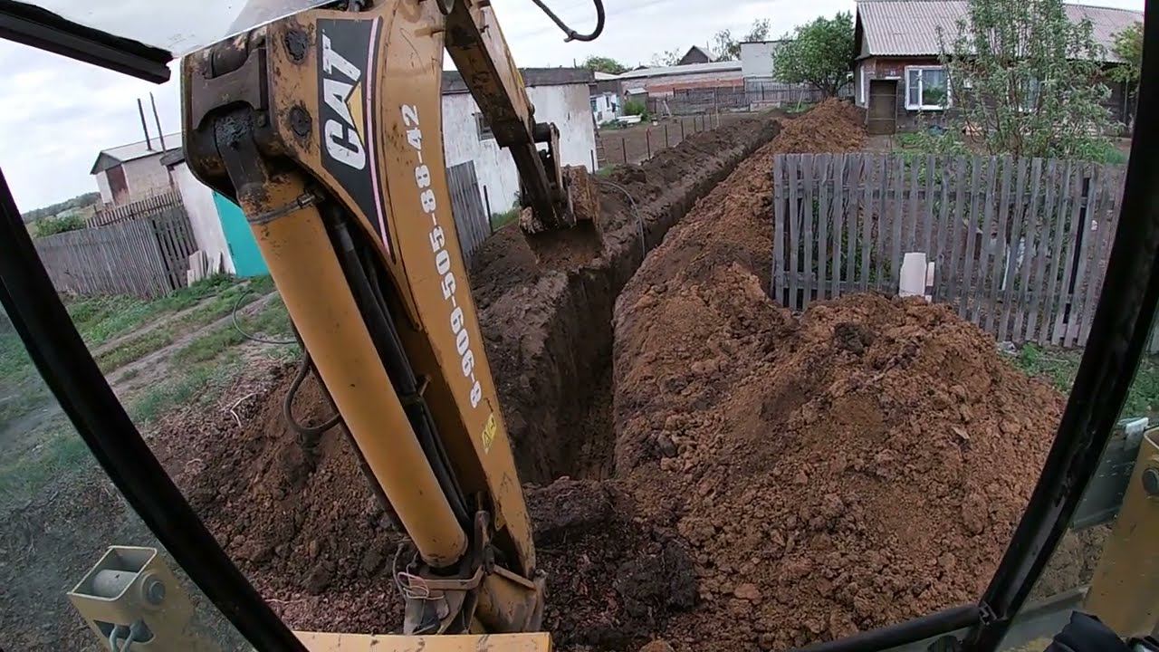 Копаем траншею под водопровод. смотреть онлайн