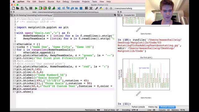 Making graphs with Python using Matplotlib p.03 Texts смотреть онлайн